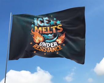 Anti ICE Flag, Ice Melts Under Resistance Flag, Anti Trump Flag, Abolish ICE Flag, Anti Maga Flag, Human Rights Flag, Liberty Flag C1HO17