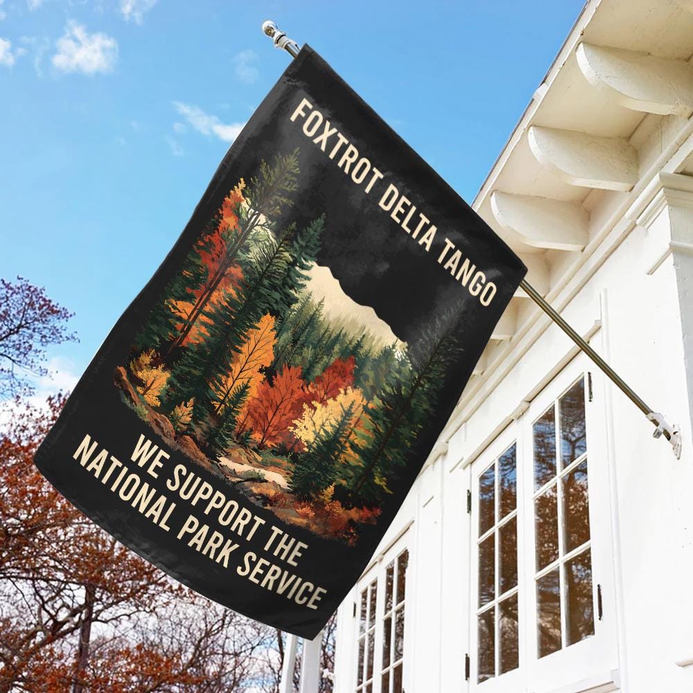 Discover Anti-Trump Flag, Foxtrot Delta Tango Wilderness Forest Flag