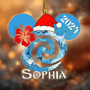 Personalized Disney Moana Christmas Ornament, Pua Hei Hei Kakamora Ornament, Moana Ornaments, Moana and Pua D1NH23