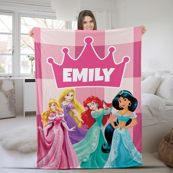 Personalized Baby Girl Blanket, Kids Blanket, Princess Blanket
