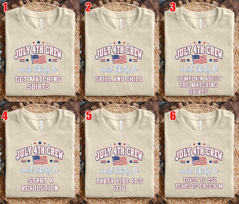 Custom 4th of July Most Likely To Shirts, Red White Blue Crew Matching Independence Day T-shirt NHRA02 bild 1