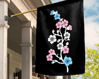 Trans Pride Garden Flag, Subtle Trans Pride, Trans Gift, Trans Flag Colors, Cute Trans Flag, Trans Flag C1FC01