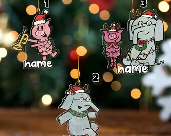 Elephant And Piggie Ornament, Piggie Ornament, Elephant Piggie Pigeon Friends Keepsake, Cartoon Gift 2025 D2MI13