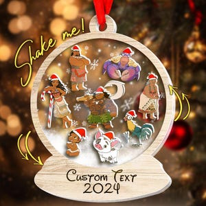 Personalized Moana Christmas Ornament, Disney Princess Moana Shaker Ornament, Christmas Ornament, Disney Christmas Ornament NFWU08