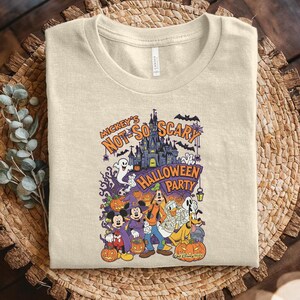 Retro Mickey&#39;s Not So Scary Halloween Party Matching Tee, Mickey And Friends Halloween Shirt, Disney Halloween Disney Family Shirt JCOD17