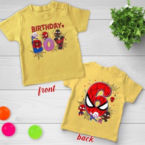 Custom Spiderman Birthday Boy Shirt, Family Birthday Shirt, Custom Age Birthday Shirt, Custom Birthday Shirt, Spider Shirt C1GW06