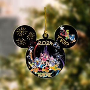 Personalized Mickey and Friends Disney Trip Christmas Ornament, Disney Castle Family Vacation, First Disney Trip 2024, Magic Kingdom