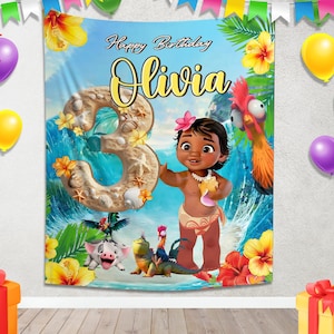 Personalized Moana Birthday Backdrop, Moana Birthday Decor, Printable Moana Birthday Kids Birthday D2FA09
