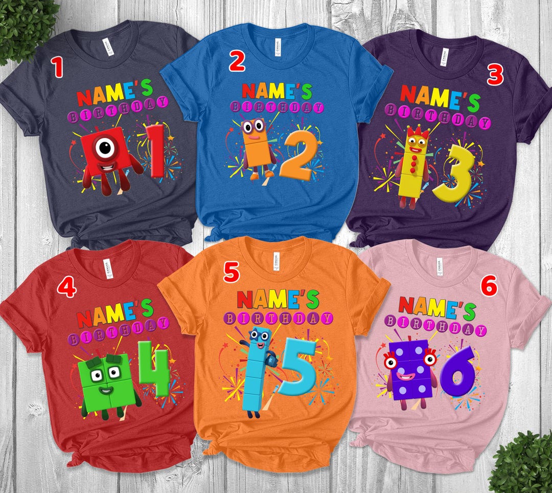Personalized Number Blocks Birthday Shirt, Birthday Shirt for Kid ...