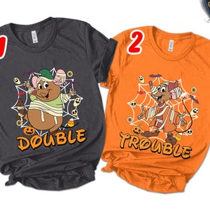 Jaq and Gus Mouse Double Trouble Shirt, Disney Cinderella Princess Bibbidi Bobbidi Boo, Mickey&#39;s Not So Scary Tee, Disneyland Family NFVQ06