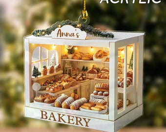 Custom Name Bakery Christmas Ornament 2024, Acrylic Ornament 2D, Personalized Bakery Keepsake, Gift For Baking Lover, Xmas Decoration NFX111