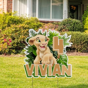 The Lion King Birthday Party decor,Mufasa Liong King Cutouts, Outdoor Decor, Yard Sign, Jungle Party , Pumba, Nala, Simba, D2IP09