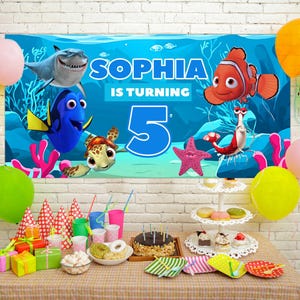Finding Nemo Birthday Backdrop, Finding Nemo Birthday Party, Finding Nemo Party Decor, Finding Nemo Decorations, Finding Nemo Theme BYJJ03