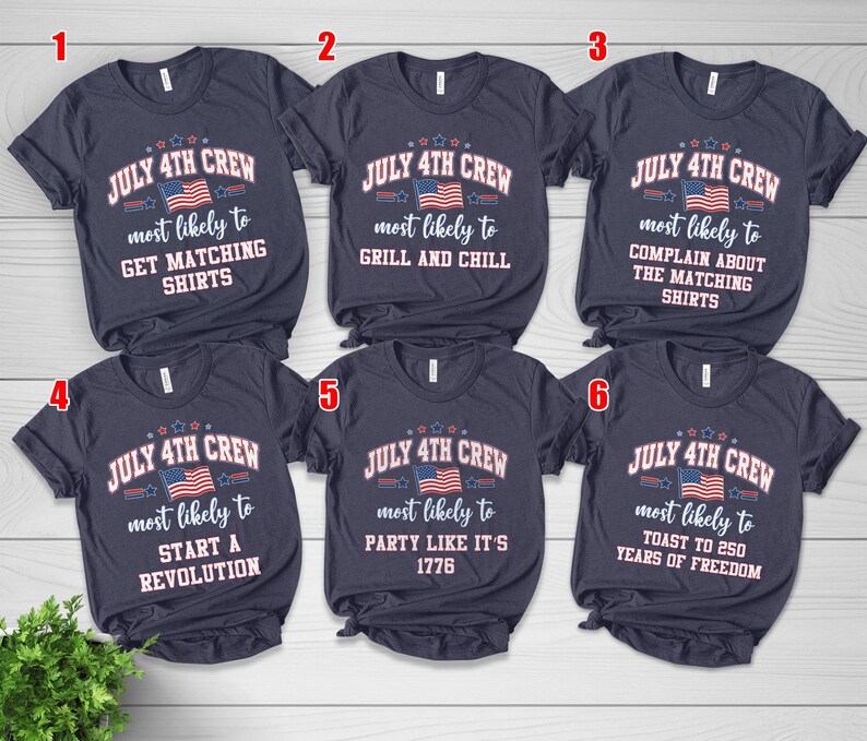 Custom 4th of July Most Likely To Shirts, Red White Blue Crew Matching Independence Day T-shirt NHRA02 bild 7