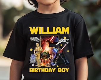 Custom StarWars Birthday Shirt, Starwars Family Shirt, Birthday Matching Shirts, Starwars Shirt, Birthday Boy T-shirt C1HS21