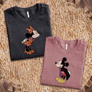 Retro Mickey Minnie Halloween Couple Shirts, Mickey Vampire Shirt, Minnie Ghost Shirt, Spooky Season Shirt, Disney Halloween JCOH29