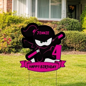 Personalized Ninja Yard Sign, Ninja Birthday Party Lawn Decor, Cartoon Ninja Cutout for Kids, Outdoor Ninja Entrance Decoration NFYF10-1
