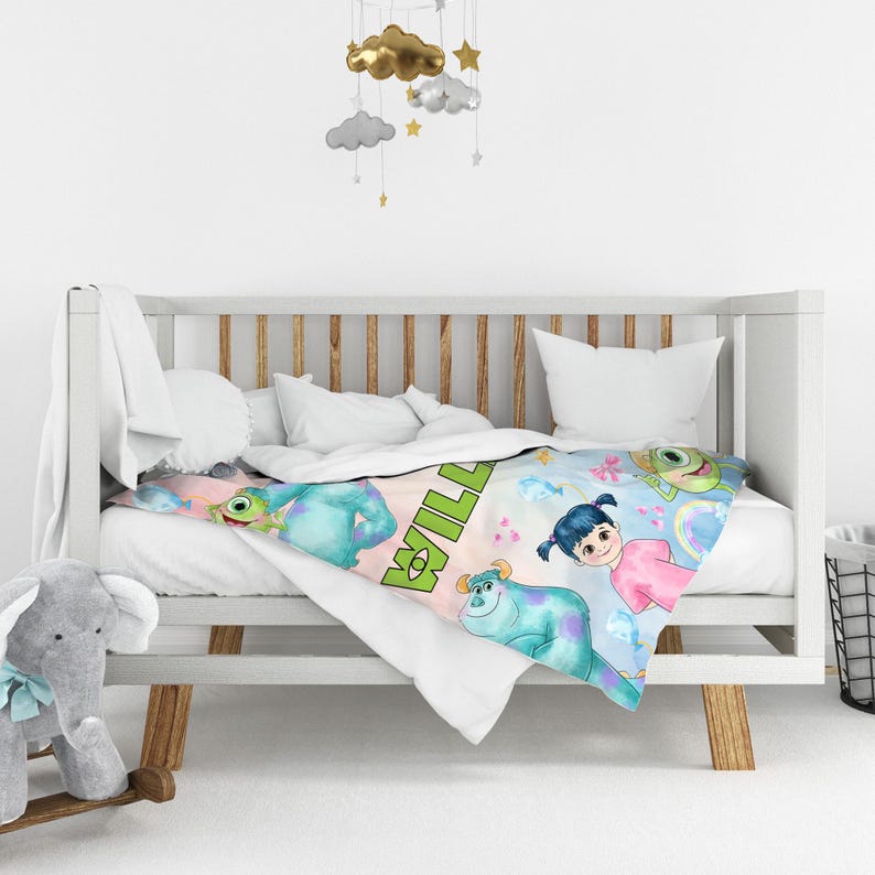 Personalized Watercolor Monsters Blanket,funny Monsters Inc Blanket