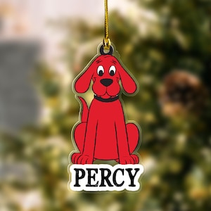 Clifford The Big Red Dog Ornament/Personalized Clifford Dog Ornament/Clifford Dog Party Ornament/Clifford Dog Ornament CZLC21