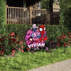 Spidey & Friends Decoration Indoor Outdoor Coroplast Corrugated Plastic Cutout Lawn/Yard Sign Home/Garden Decor Event D2HO23