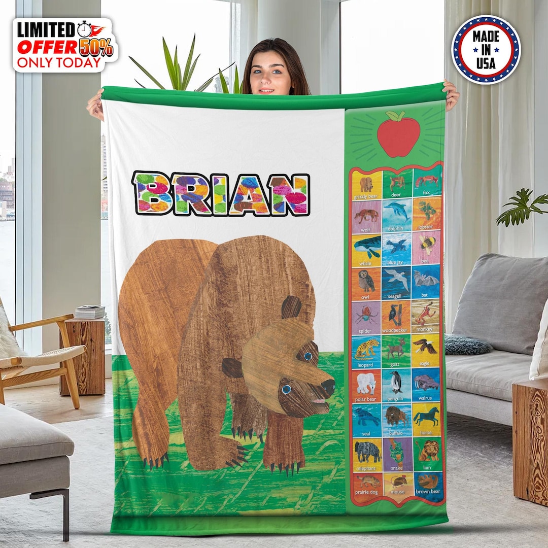 Brown Bear Blanket, Brown Bear What Do You See Decor, Brown Bear Room ...