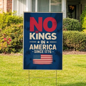 No Kings In America Protest Sign, Anti-Trump Resistance, Political Activist Sign, Rally Sign, Resist Fascism Protest Sign C1HG01