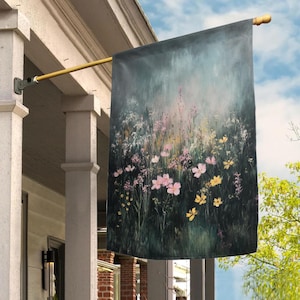 Flower Market Garden Flag, Botanical Matisse Yard Decor, Boho Spring House Banner with Flower Aesthetic, Gardener Gift C1E107