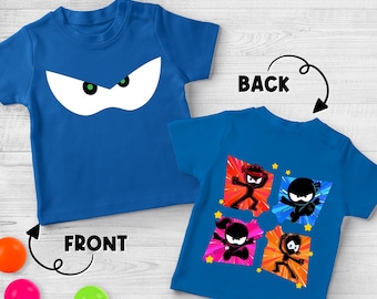 2-Sided Ninja Kidz Birthday Shirt, Custom Ninja Family Matching Tee, Personalized Party Shirt for Kids – JCLP02