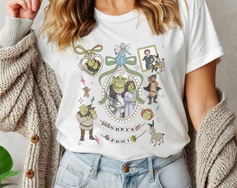 Coquette Bows Locket Shrek Shirt, Fiona Donkey Lord Farquaad Gingerbread Man Group Shirt, Shrek Birthday Boy, Shrek Family Matching NGQP12