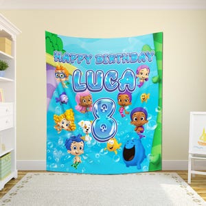 Bubble Guppies Birthday Banner, Bubble Guppies personalized Banner, Birthday Banner D2FV03
