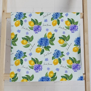 Subtle Anti Trump Lemon and Hydrangea Hand Towel, Anti Trump Tea Towel, Political Home Decor, FDT 4687, Democrat Gift, Home Accessory C1GL04