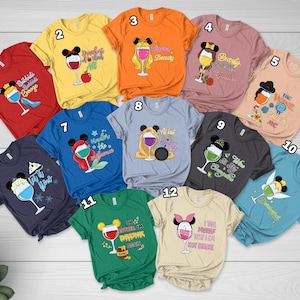 Disney Drinking Team Shirt, Disney Drinking Around The World Shirt, Epcot Food And Wine Top, Disney Wine Tshirt, Drinking Characters NGSZ03