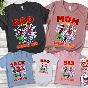 Spidey Birthday Shirt with Matching Family Shirts Available - Boy&#39;s Spidey and His Amazing Friends Birthday Shirt B-15052303