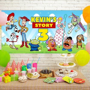 Toy Story Birthday Backdrop, Disney Toy Story Banner, Personalized Party Decoration, Printed Toy Story Poster Boys, Custom Name Kid BYJJ04