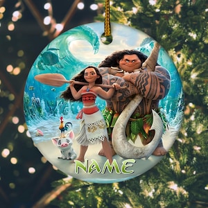 Moana Christmas Ornament, Disney Princess Moana Ornament, Personalized Christmas Ornament, Disney Christmas ornament Moana Keepsake NEV309