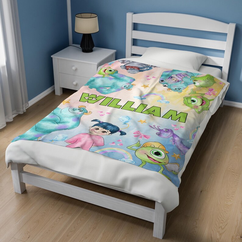 Personalized Watercolor Monsters Blanket,funny Monsters Inc Blanket