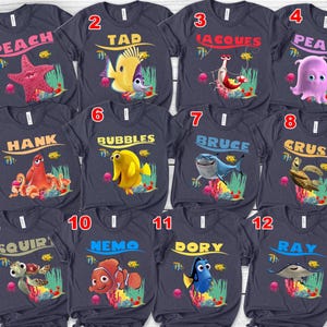 Disney Finding Nemo Shirt, Finding Dory Shirt, Disney Characters Group Shirt, Disney Family Shirts, Disney group matching shirts N-23022309