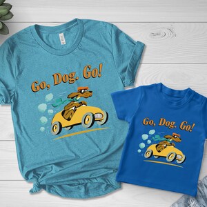 Go Dog Go Birthday Shirt, Go Dog Go Personalized Shirt, Baby Clothing, Adult Shirt, Cute Dog Cartoon Shirt, Custom Names Shirt