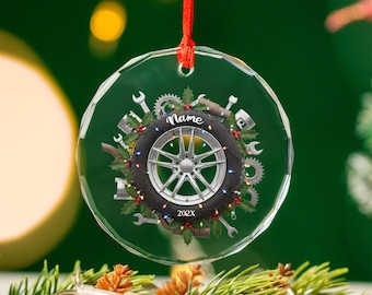 Personalized Mechanic Ornament, Custom Auto Repair Christmas Gift, Mechanic Lover, Gift Ornament, 2D Flat Christmas Tree Ornament NGW414