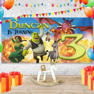 Shrek Birthday Party, Shrek Party Banner, Shrek Birthday Backdrop, Shrek Decorations, Shrek Birthday, Birthday Banner, Shrek Backdrop C1FQ02