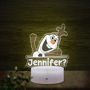 Personalized Disney Olaf Led Night Light, Custom Name Night Light, Frozen Disney Gifts, Kids Bedroom D2IV13