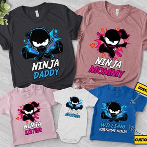 Personalized Ninja Family Birthday Shirt, Ninja Birthday Boy shirt, Ninja Family Matching Tee, Birthday Boy/Girl Ninja Theme Shirt
