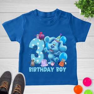 Blues Clues inspired birthday dog shirt, Blue dog birthday, Dog Birthday Shirt, Blue shirt, children's birthday, boys birthday shirt D1HB24