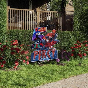 Spiderman Decoration Indoor Outdoor Coroplast Corrugated Plastic Cutout Lawn/Yard Sign Home/Garden Decor Event Birthday Party D2HI13