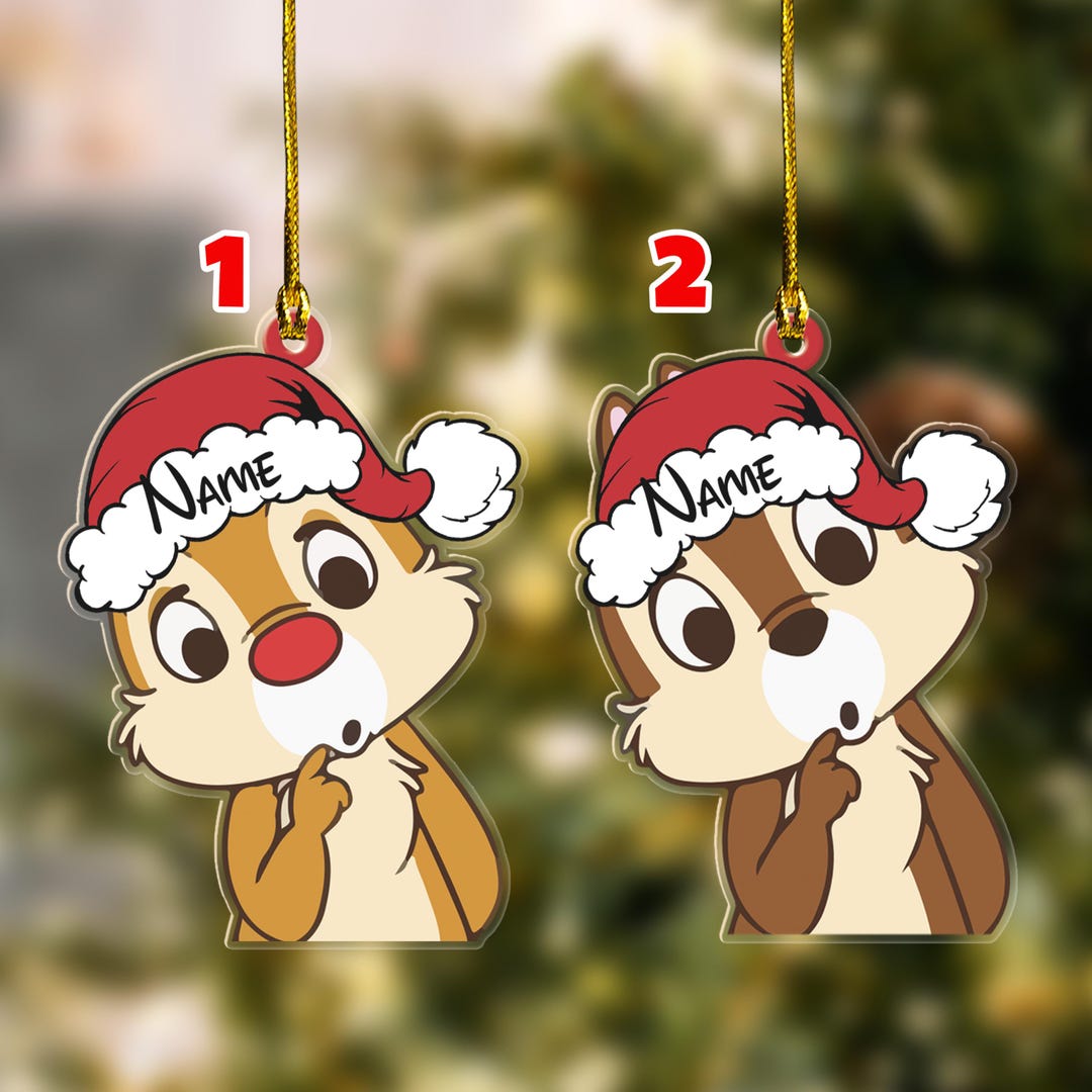 Personalized Chip and Dale Christmas Ornaments, Chip N Dale Ornament