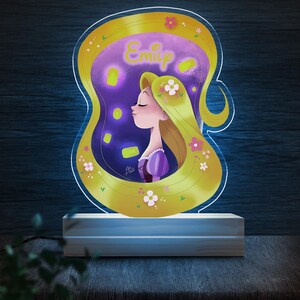 Personalized With Name Rapunzel Nightlight,Disney Tangled LED,Bedside Lamp,Great Gift Kids Birthday,Nursery Room Decor, Gift for Her JCJQ36