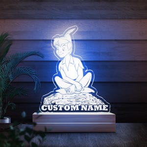 Personalized Peter Pan LED Light, Custom Name Tinker Bell Movie Family Home Decor, Animated Movie, Peter Pan Night Light C1HF16