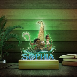 Personalized Moana Nightlight,How Far I&#39;ll Go, Disney Custom Bedside Lamp,Great Gift Kids Birthday,Nursery Room Decor, Gift for Her D2FP10