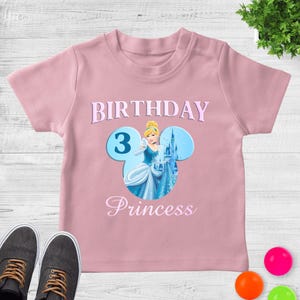 Personalized Disney Cinderella Birthday Shirt, WDW Disneyland Family Birthday Trip Shirts, Cinderella Shirt, Birthday Girl Family Tee JBUO35