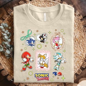 Sonic the Hedgehog Shirt, Sonic Knuckles Shirt, Coquette Bow Sonic Graphic Tee, Sonic Birthday Gift, Funny Sonic Tee NGSF03
